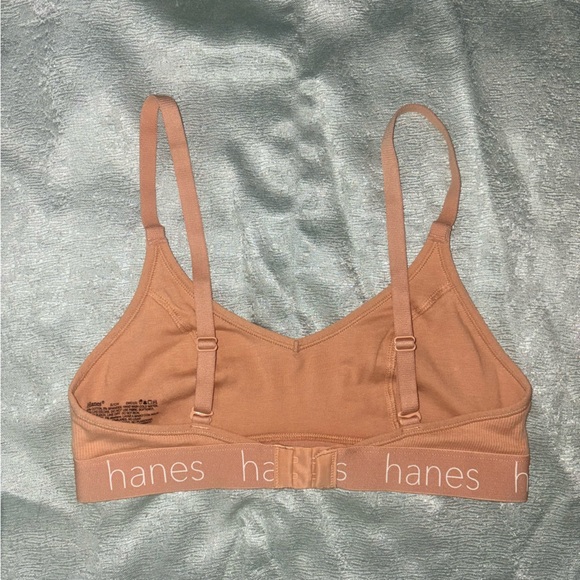 Hanes Tan Ribbed Wireless Comfort Bralette size Small - Perfect Condition - Picture 3 of 3